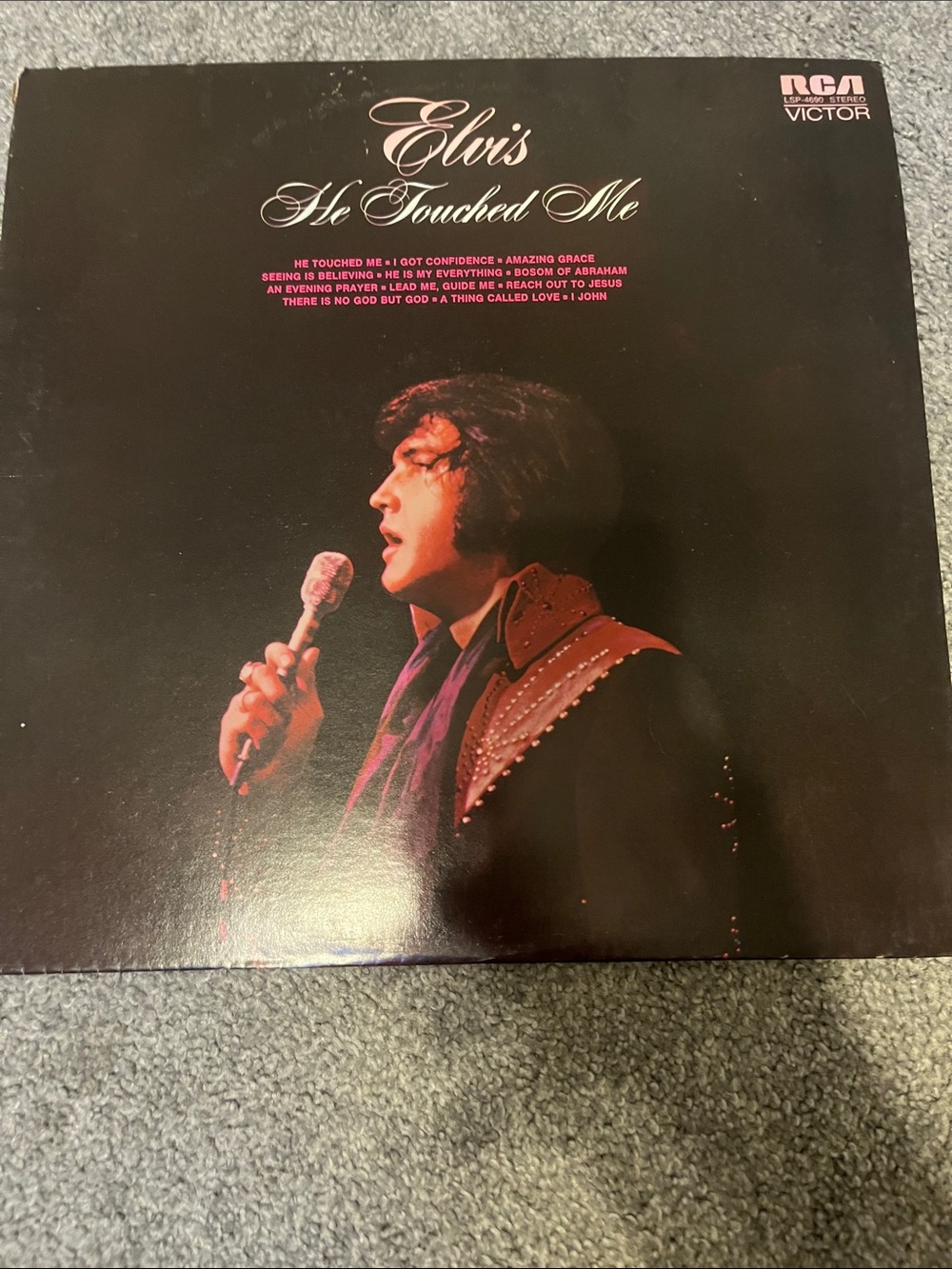 Elvis 'He Touched Me' Vinyl Record - Black and Purple